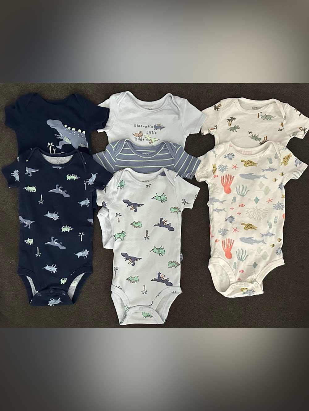 Baby Boy Short Sleeve One Piece Set of 7